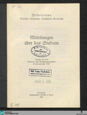 1938, Sommersemester