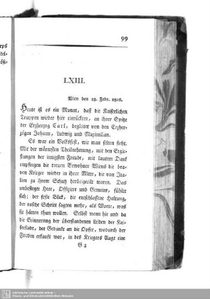 LXIII. Wien den 18. Febr. 1806