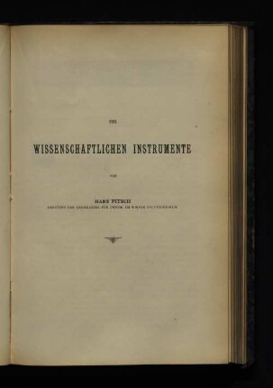 Die wissenschaftlichen Instrumente