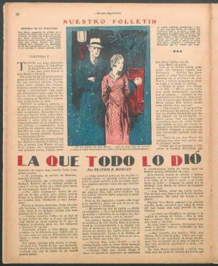 La que todo lo dió : Nuestro folletín