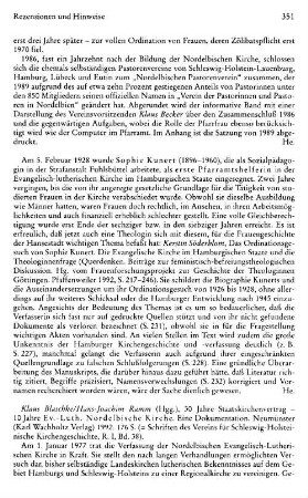 30 Jahre Staatskirchenvertrag - 10 Jahre Evangelisch-Lutherische Nordelbische Kirche, eine Dokumentation, Klaus Blaschke (Hrsg.), Hans-Joachim Ramm (Hrsg.), (Schriften des Vereins für Schleswig-Holsteinische Kirchengeschichte, Reihe 1, 38) : Neumünster, Wachholtz, 1992