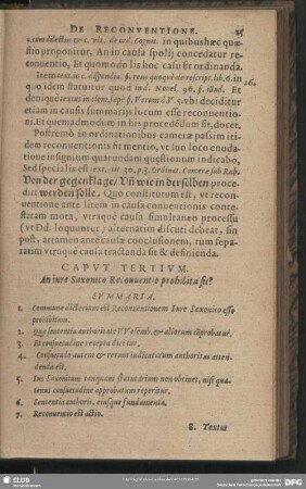 Caput Tertium. An iure Saxonico Reconventio prohibita sit?