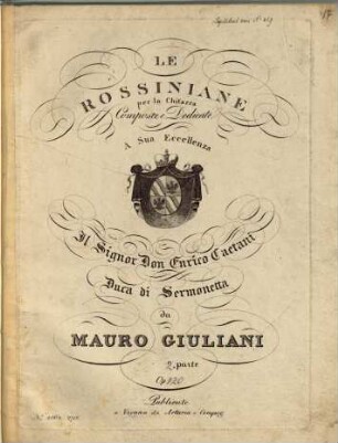 Le Rossiniane : per la chitarra, 2. op. 120
