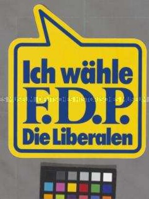 Aufkleber mit Wahlpropaganda der FDP