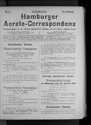 No. 3. 19. Januar 1913. 16. Jahrgang.