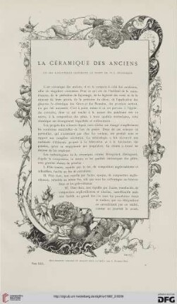 8: Le céramique des anciens et ses caractères généraux au point de vue technique