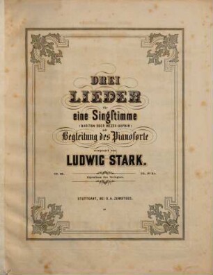 Drei Lieder für eine Singstimme (Bariton oder Mezzo-Sopran) mit Begleitung des Pianoforte : op. 45