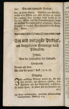 542-550, Inhalt; Vorspruch; Eingang; Einleitung; Erster Theil