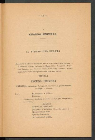 Cuadro segundo. - Il figlio del pirata