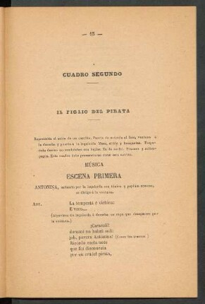 Cuadro segundo. - Il figlio del pirata
