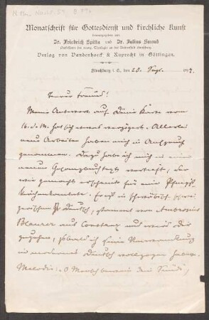 Brief an Heinrich von Herzogenberg : 20.09.1897