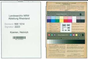 Entnazifizierung Heinrich Koenen , geb. 16.10.1921 (Wachmann)