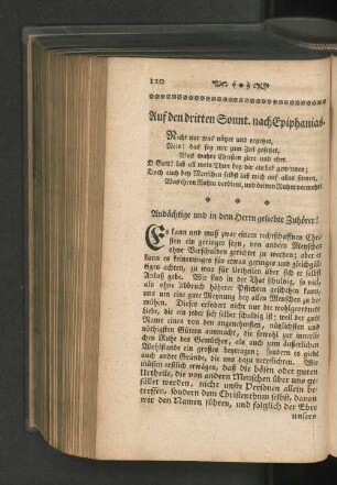 Auf den dritten Sonnt. nach Epiphanias.