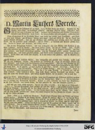 D. Martin Luthers Vorrede.