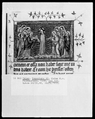 Perikopenbuch des Erzbischofs Kuno von Falkenstein: Das Emmausmahl