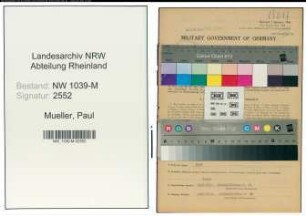 Entnazifizierung Paul Mueller , geb. 23.02.1894 (Arbeiter)