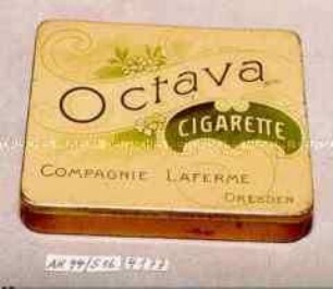 Blechdose für 20 Stück "Octava CIGARETTE COMPAGNIE LAFERME DRESDEN."