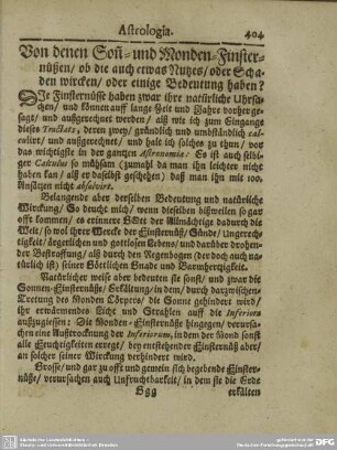 Von denen Sonn= und Monden=Finsternußen / - Beschluß ...