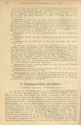 II. Fischfang-Geräthe und Zubehör