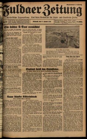 Ausgabe vom Mittwoch, den 17. Januar 1940.