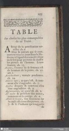 Table des choses les plus remarquables de ce Traité