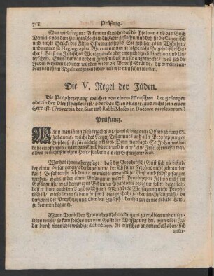 Die V. Regel der Jüden