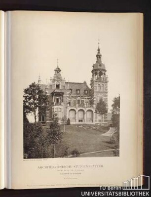 Architektonische Studienblätter. Serie III, No. 114. Villa (R. Guthmann). Wannsee bei Potsdam.