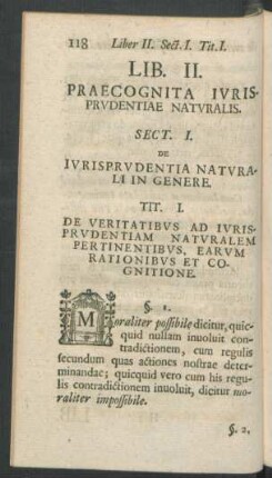 Sect. I. De Iurisprudentia Naturali In Genere.
