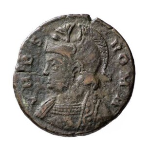 Münze, Follis, Aes 4, 330 - 331 n. Chr.