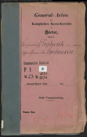 Kirchenbuchduplikat der evangelischen Gemeinde Amelunxen, Kreis Höxter (GHT 1871-1874) (Gemeinde: Evangelische Gemeinde Amelunxen, Kreis Höxter)