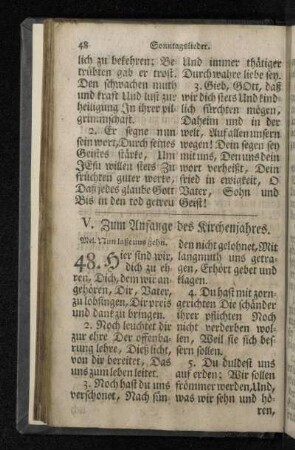 V. Vom Anfange des Kirchenjahres.