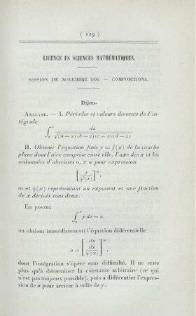 Licence ès sciences mathématiques.