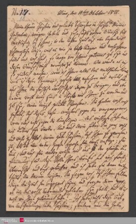 Meine theure Christine und geliebte Schwester in Christo! Meine Gedanken, … , 14.10.1822. - Benediktinerabtei St. Bonifaz in München und Andechs