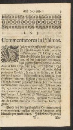 Commentatores in Psalmos