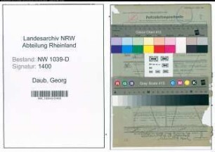 Entnazifizierung Georg Daub , geb. 25.01.1893 ()