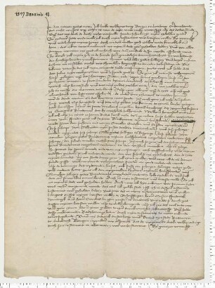 Testament des Bürgers Lutke Volkquerding "uppe der schrangenstraten orde jegen Hinr. Garlopen huse". Verfügung über viele Schafe. Es besiegeln die Ratsmannen Did. Dusterhopp und Brand Tzerstede. Angefügt: Eheberedeung von 1485 Dezember 8.
