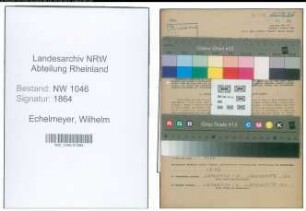 Entnazifizierung Wilhelm Echelmeyer , geb. 18.05.1900 (Schlosser)