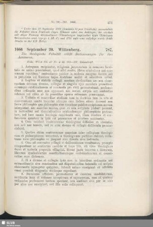 787. 1666, September 20. Wittenberg