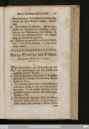 Am 24. Sonntage nach Trinit. Evangelium, Matth. IX, v. 18 - 26.