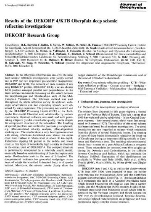 Results of the DEKORP 4/KTB Oberpfalz deep seismic reflection investigations