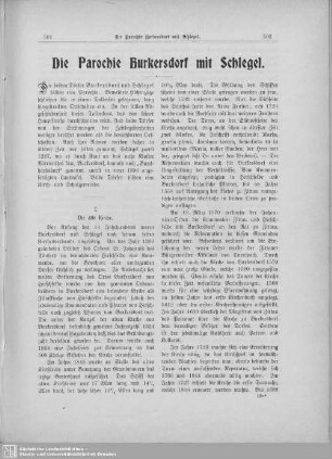 Die Parochie Burkersdorf mit Schlegel