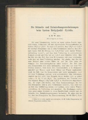 Die Schmelz- und Entmischungserscheinungen beim System Methyljodid-Pyridin