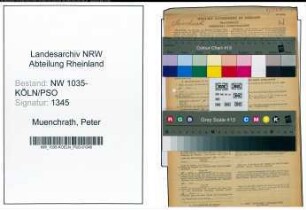 Entnazifizierung Peter Muenchrath , geb. 29.08.1906 (Dreher)