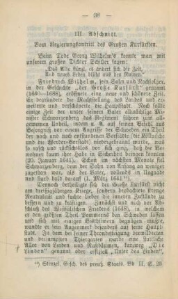 III. Abschnitt. Vom Regierungsantritt des Großen Kurfürsten