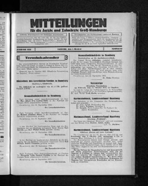 Jahrgang 1933, Hamburg, den 1. Oktober, Nummer 40