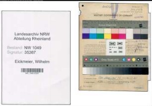 Entnazifizierung Wilhelm Eickmeier , geb. 05.07.1876 (Architekt)