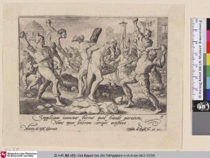 [Die Steinigung der beiden Ältesten; The stoning of the elders; Les vieux lapidés]