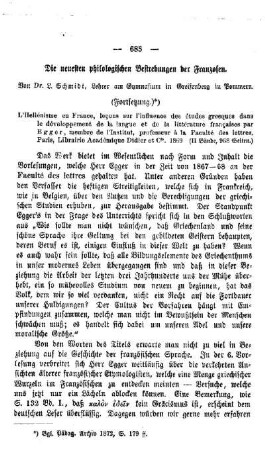 Die neuesten philologischen Bestrebungen der Franzosen