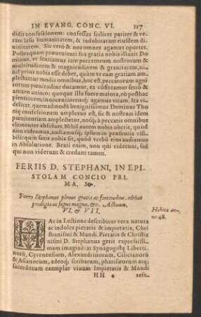 Feriis D. Stephani, In Epistolam ...
