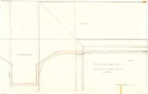 Fischer, Theodor; Kiel; Studentenheim Seeburg - Decke im Studenten - Speisezimmer EG (Grundriss m. Schnitt)